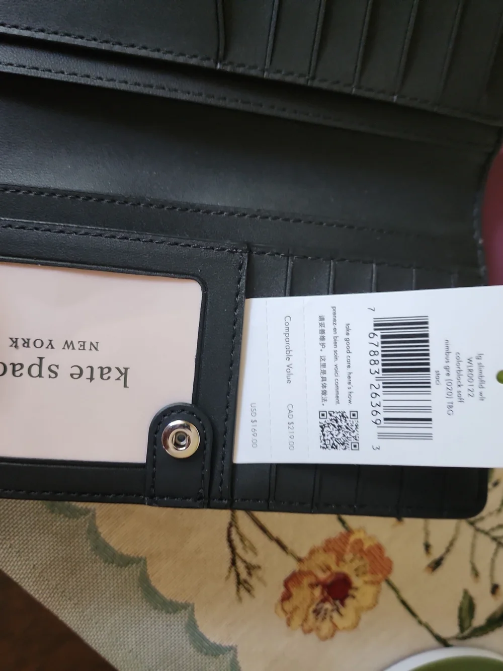 ♠️✨️NWT Kate Spade New York Staci Large Slim Bifold Wallet – Nimbus Gray